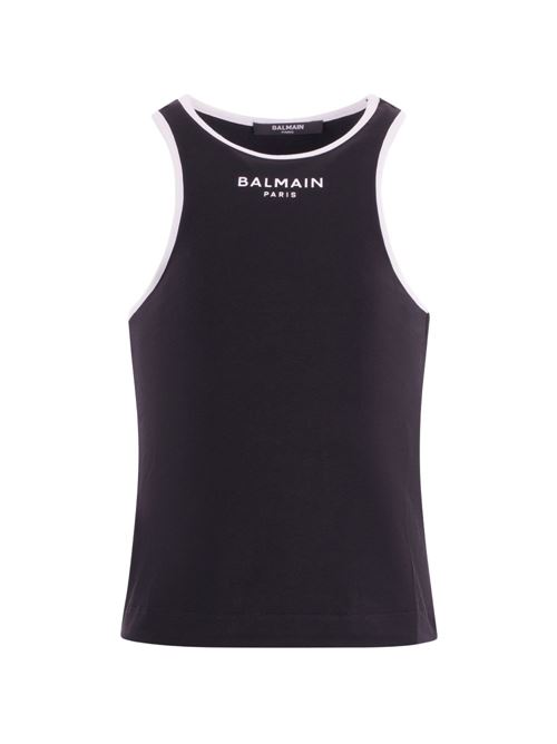 Canotta bambina Balmain nera con logo BALMAIN Kids | BY8A12Z3277930BC
